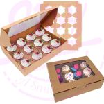 Muffin Box 12 Holes Brown