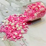 Mixed Sugar Sprinkles (Pink White Stars)- 50g