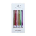 Metallic Multicolors Tall Birthday Candles 6 pcs pack