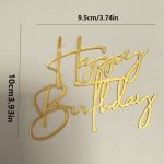 Happy Birthday Big Acrylic Gold Side Topper