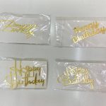 Happy Birthday Small Acrylic Gold Side Topper