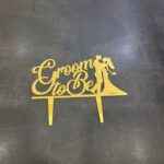 groom to be - acrylic gold topper