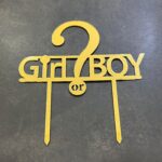 Girl or Boy acrylic gold topper