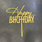 Happy Birthday  Acrylic Gold Topper 03