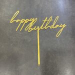 Happy Birthday  Acrylic Gold Topper 07