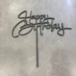 Happy Birthday  Acrylic black topper 09