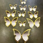 10Pcs set  Paper Butterfly Cake decorations -Black /White shade