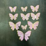 10Pcs set  Paper Butterfly Cake decorations -violet shade