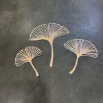 Gynko leaf  acrylic silver cut out 3pcs