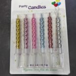Metallic Multy Colour Birthday Candles 6 pcs