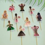 10Pcs  Paper Barbie back Doll set