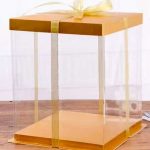 10" Square Cake Box 3parts -Transparent - (paper+pvc)