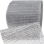 SILVER DIAMOND MESH WRAP for cake décor (100cm length x 12cm wide)