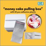 Money Cake Pull out Kit Includes Pulling Money Box with 20 Transparent Bags for 8" or Larger Cake