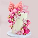 Flower Boho Cake Decoration Pink Topper 29 pcs set
