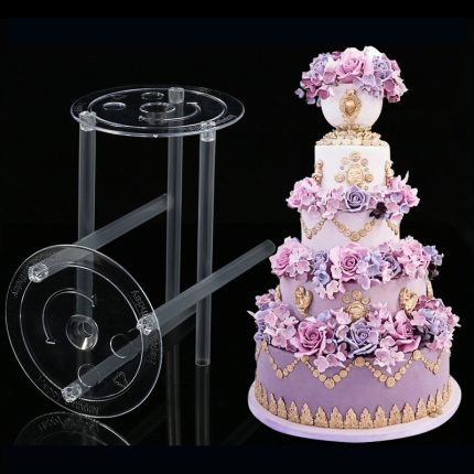 Multi layer cake piling spacer support frame transparent bottom fixed floating cake stand bracket