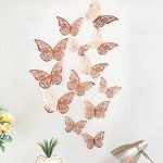 12Pcs set Foil Butterfly Cake decorations