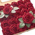Artificial Rose flower for cake decor BERGUNDY