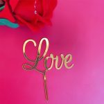 Love Gold Acrylic Topper