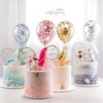 5" Round Confetti Balloon Cake Toppers