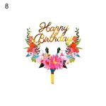 Happy Birthday Cake Topper Floral Type 2