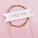 LED Cake Topper I Love You Floral Decoration Party Cake Topper