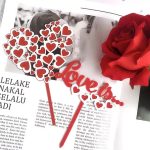 Red Hearts cake Topper - Design 4