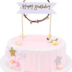 LED Cake Topper Happy Birthday Floral Decoration Party Cake Topper