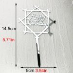 Happy Birthday Topper Acrylic Star Silver