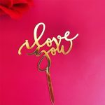 Love you Gold Acrylic Topper