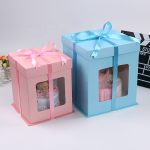 12" Cake Box (Paper with Front window) 3 parts- L30xB30xH34cm