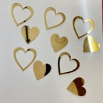 Heart - Acrylic gold  cutout set of 12 pcs