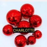 8 pcs Disco Balls Red mixed size