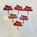 Christmas Topper Mdf 6pcs Red