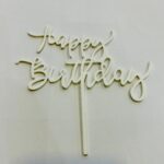 Happy Birthday  Acrylic Gold Topper 14
