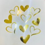 Heart - Acrylic gold  cutout set of 10 pcs type2