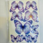 9Pcs set  Paper Butterfly Cake Decorations - Assorted  Colours