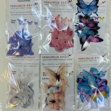 Mixed Edible Wafer Paper Butterfly 21 pcs set
