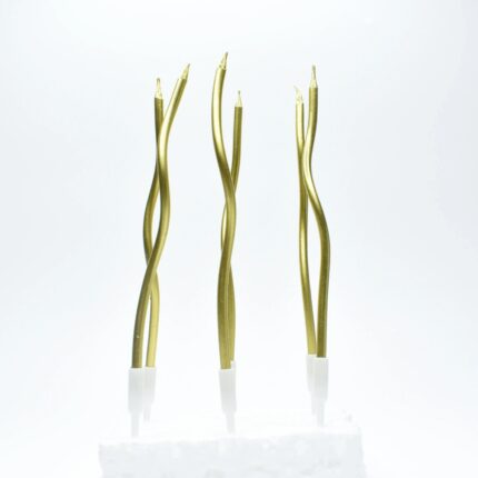 Twisted  Cake Candle Metalic 6pcs set