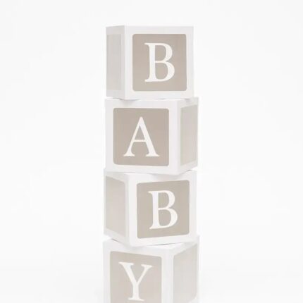 Baby Blocks Decoration Box – Golden Alphabet Display