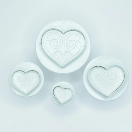 Plastic plunger Cutter - Heart big 4pc