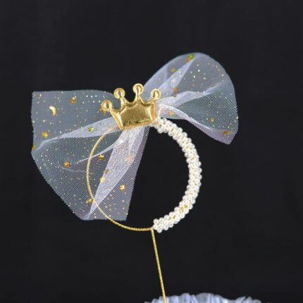 Crown Topper with Pearl & Net