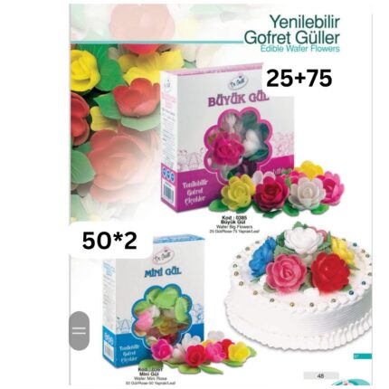 EDIBLE WAFFER FLOWER ASSORTED
