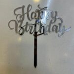 HAPPY BIRTHDAY TOPPER SILVER