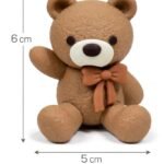Cute Teddy Cake Topper Set – Bow Bear Decoration (Heavy Rubber)