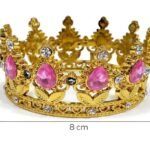 Royal Crown Cake Topper – Gold Crystal Tiara Decoration