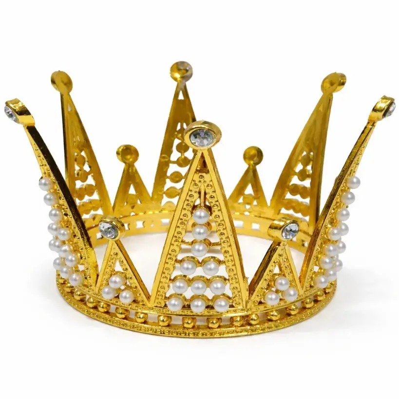 1783797782_c1.jpeg Crown Cake Topper with Pearls & Stones - Image 1