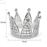 Crown Cake Topper with Pearls & Stones silver