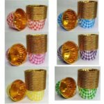 Multicolour Golden Foil Coated Direct Bake-able Paper Muffin Cups - (50 Pcs)